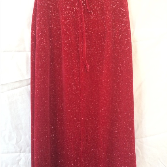 Red with silver sparkle evening gown by Jump - Picture 7 of 8